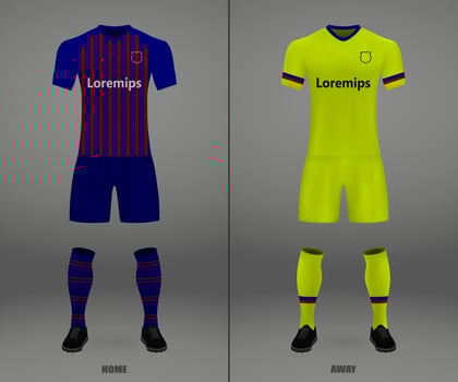 Barcelona football kit 2018-19, shirt template for soccer jersey. vector