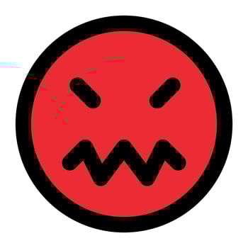 angry facial expression fill icon of emoticon vector
