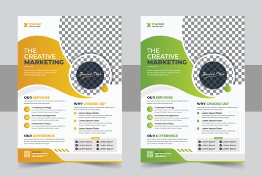 Business Flyer poster pamphlet brochure cover design layout background, two colors scheme, vector template