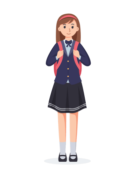 character high school student in school uniform png
