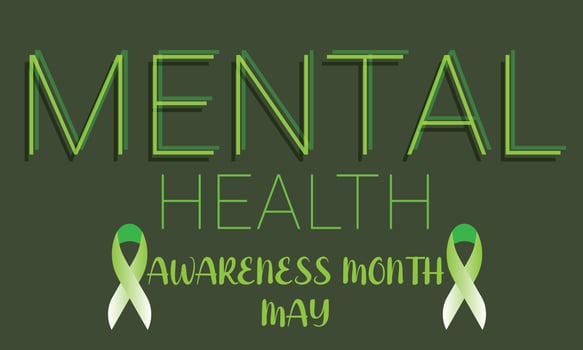 Mental Health Awareness Month May. Template for background, banner, card, poster vector