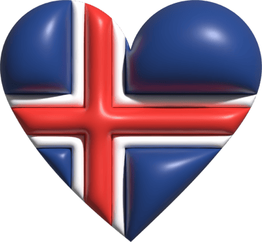 Iceland flag heart 3D. png