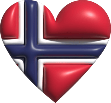 Norway flag heart 3D. png