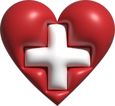 Switzerland flag heart 3D. png