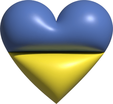 Ukraine flag heart 3D. png