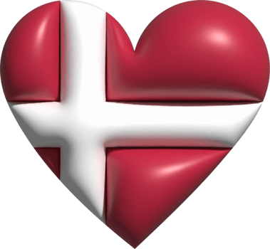 Denmark flag heart 3D. png