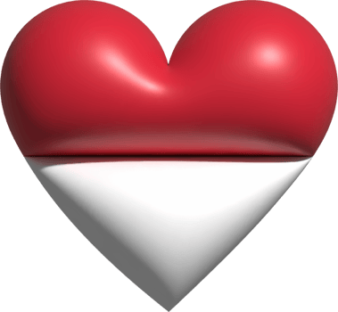 Monaco flag heart 3D. png