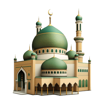 Ramadan Kareem Green Mosque With Transparent Background png