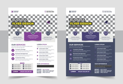 Digital marketing corporate flyer template design, Corporate Business Flyer poster pamphlet brochure cover design layout background, two colors scheme, vector template in A4 size