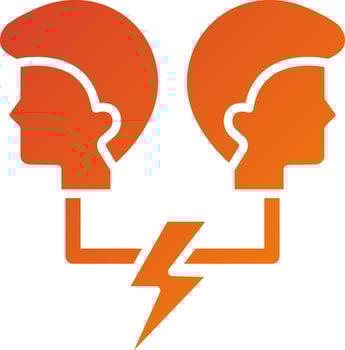 Conflicting Thoughts Icon Style vector