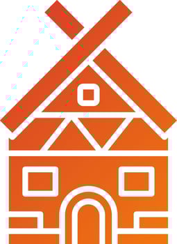 Viking Hut Icon Style vector