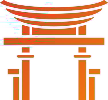 Torii Gate Icon Style vector