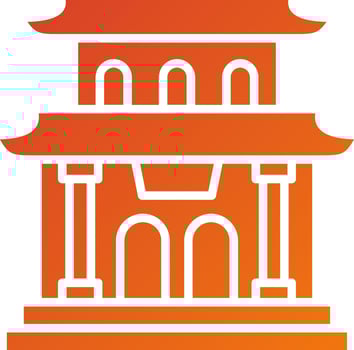 Pagoda Icon Style vector