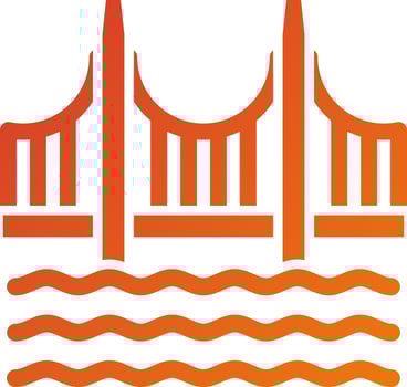 Golden Gate Bridge Icon Style vector
