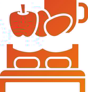 Bed Breakfast Icon Style vector
