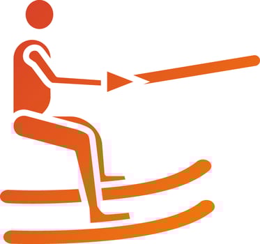 Barefoot Skiing Icon Style vector