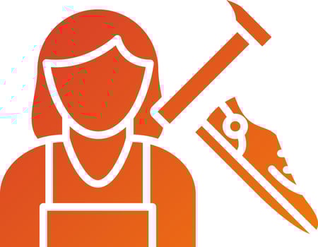 Shoe Maker Lady Icon Style vector