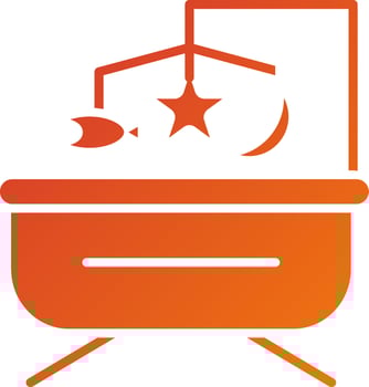 Baby Cot Icon Style vector