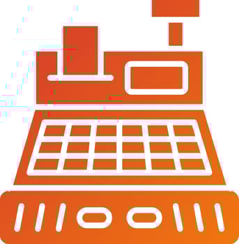 Cash Register Icon Style vector