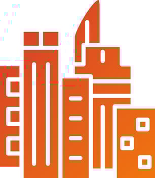 ityscape at Dusk Icon Style vector