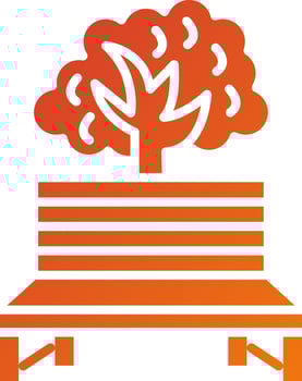 utumn Bench Icon Style vector