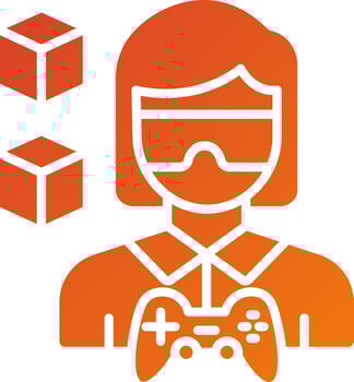 D Artist Female Icon Style vector