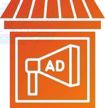 In Store Ads Icon Style vector