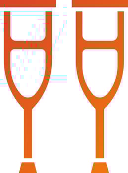 Crutches Icon Style vector