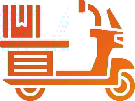Delivery On Bike Icon Style vector