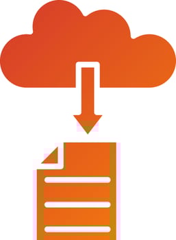 Download File on Cloud Icon Style vector