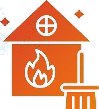 Fire Damage Cleaning Icon Style vector