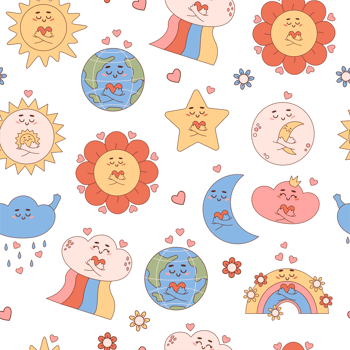 seamless pattern with weather characters png
