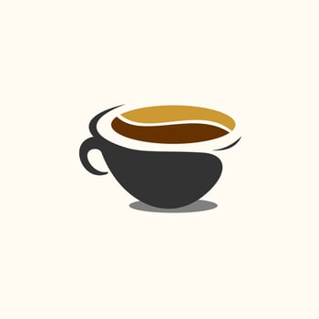 A cup of cappucino coffee with a black outline vector