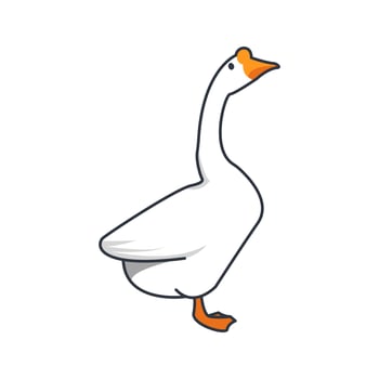 A very detailed, beautiful white swan illustration design. Isolated animal design. Suitable for landing pages, stickers, book covers vector