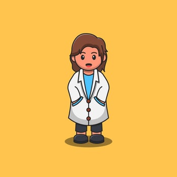 Illustration design of a doctor in laboratory clothes. Isolated object design concept. Suitable for landing pages, stickers, icons, book covers, etc. vector