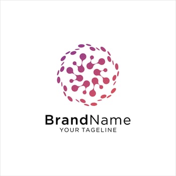 Advanced analysis data base Logo symbol. Development of artificial intelligence sign. Abstract innovative high tech logo template. Colorful round icon from circles. Smart computer, machine learning vector
