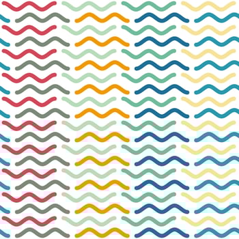 Seamless design of shabby wave pattern isolated on white background. Retro and vintage background. vector