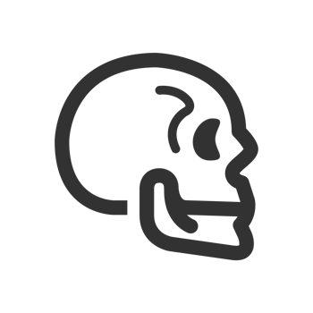 Skull side view line icon png