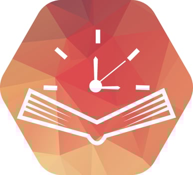 Book Time vector logo template. This design use watch or clock symbol.