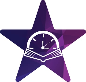 Book Time vector logo template. This design use watch or clock symbol.
