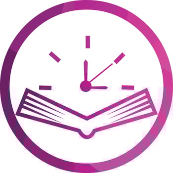 Book Time vector logo template. This design use watch or clock symbol.