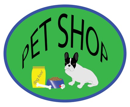 Pet shop emblem vector