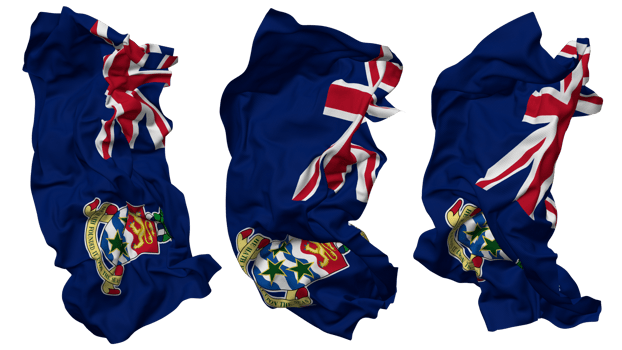 Cayman Islands Flag Waves Isolated in Different Styles with Bump Texture, 3D Rendering png