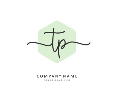 TP Initial letter handwriting and  signature logo. A concept handwriting initial logo with template element. vector