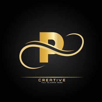 Letter Initial Luxurious Logo Template. Logo Golden Concept. Letter Logo with Golden Luxury Color and Monogram Design. vector