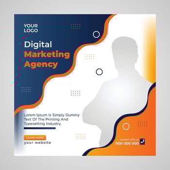 Digital marketing posts, social media post design, corporate promotional post design, Agency advertising posts, creative Idea Marketing Agency Post Template, and Corporate Web Banner Design vector