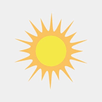 Icon sunny. Weather elements symbol. Icons in flat style. Good for prints, web, smartphone app, posters, infographics, logo, sign, etc. vector