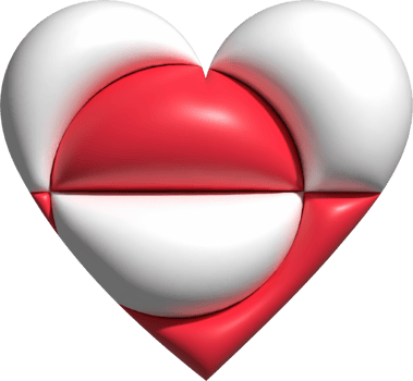 Greenland flag heart 3D. png