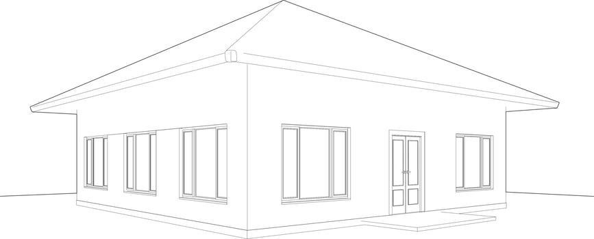 3D illustration of building project vector
