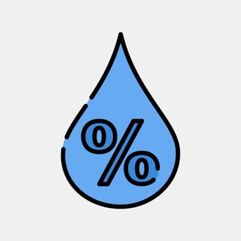 Icon humidity. Weather elements symbol. Icons in filled line style. Good for prints, web, smartphone app, posters, infographics, logo, sign, etc. vector
